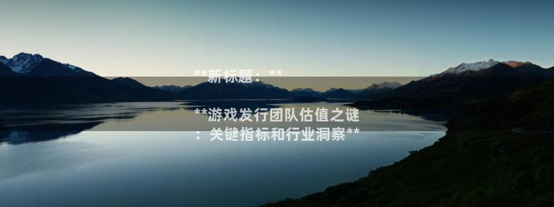 天辰平台总代：**新标题：**

**游戏发行团队估值之谜
：关键指标和行业洞察**